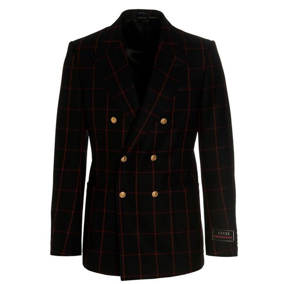 Gucci Other - Gucci Men's Double-Breasted Check Blazer